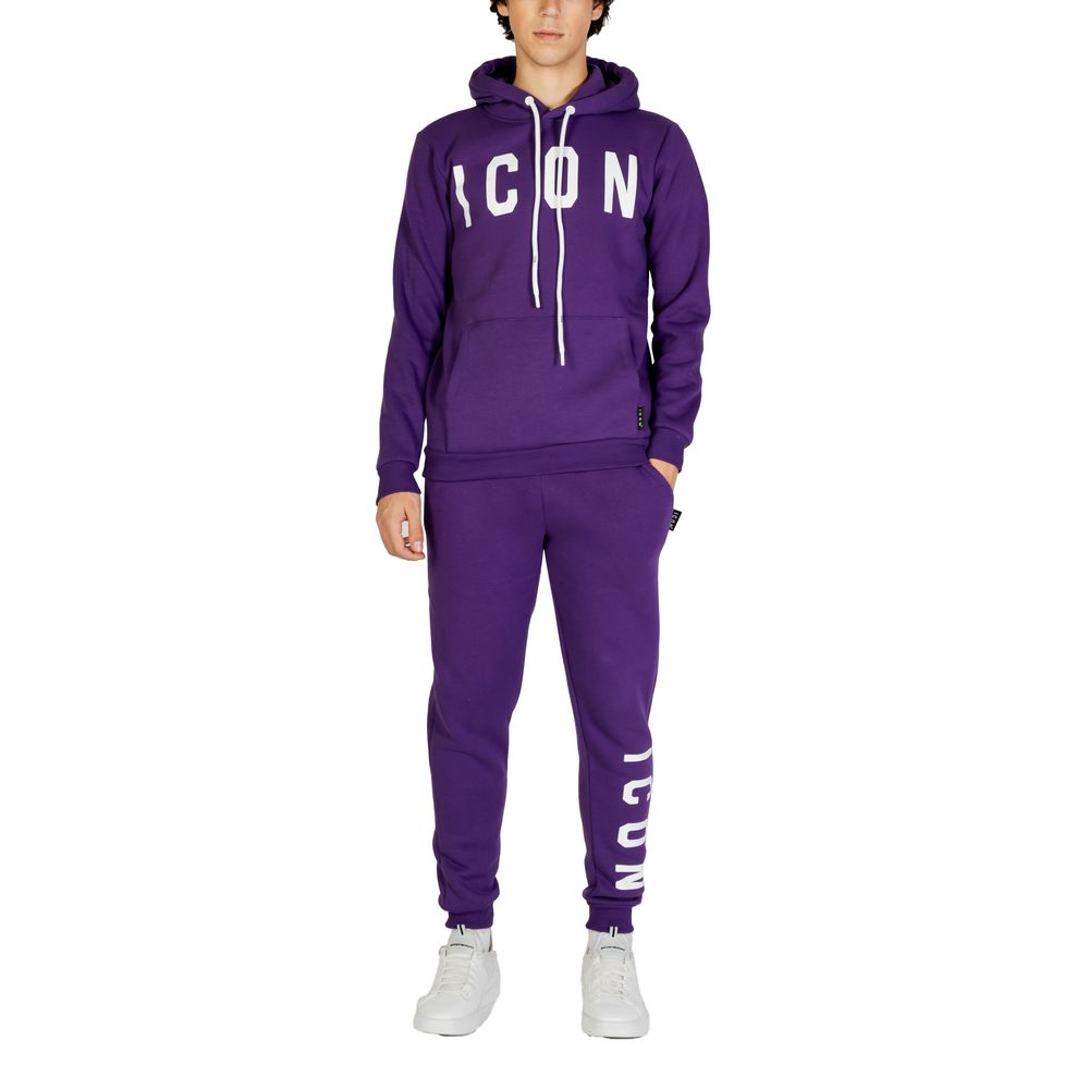 Sweat à capuche en coton violet Icon