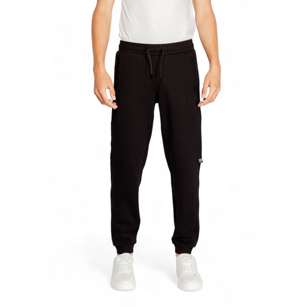 Pantalon de jogging en coton noir EA7 Emporio Armani