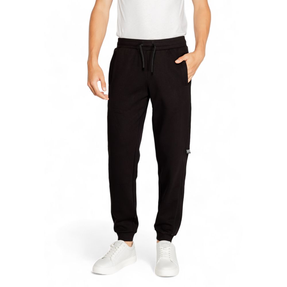 Pantalon de jogging en coton noir EA7 Emporio Armani