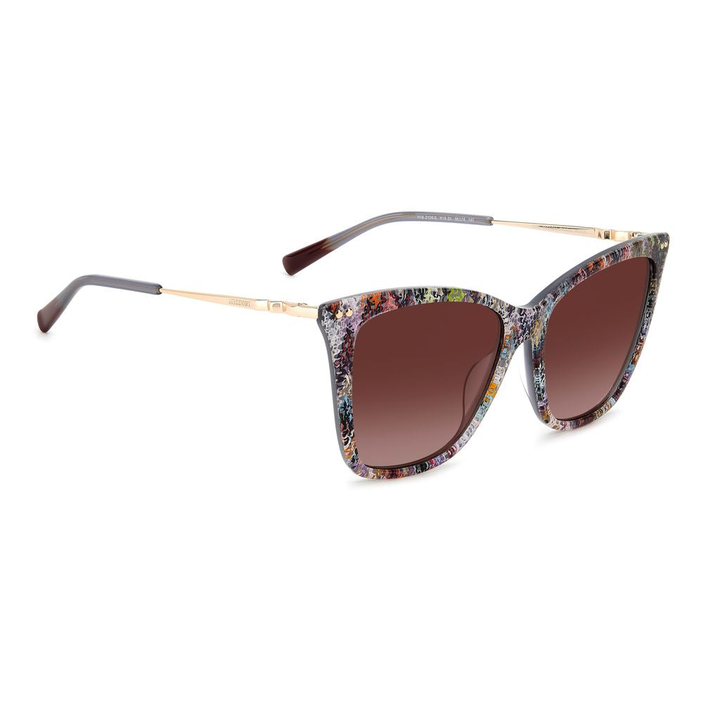 Lunettes de soleil Missoni multicolores en poil de veau