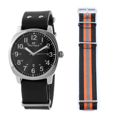 Montre Folli Follie en cuir noir
