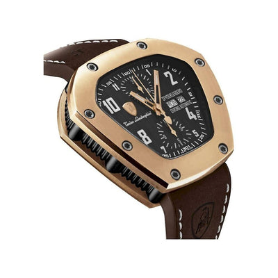 Montre Lamborghini en cuir noir