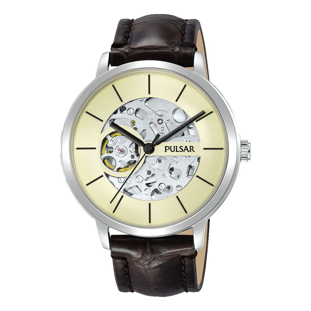 Montre Pulsar en cuir marron