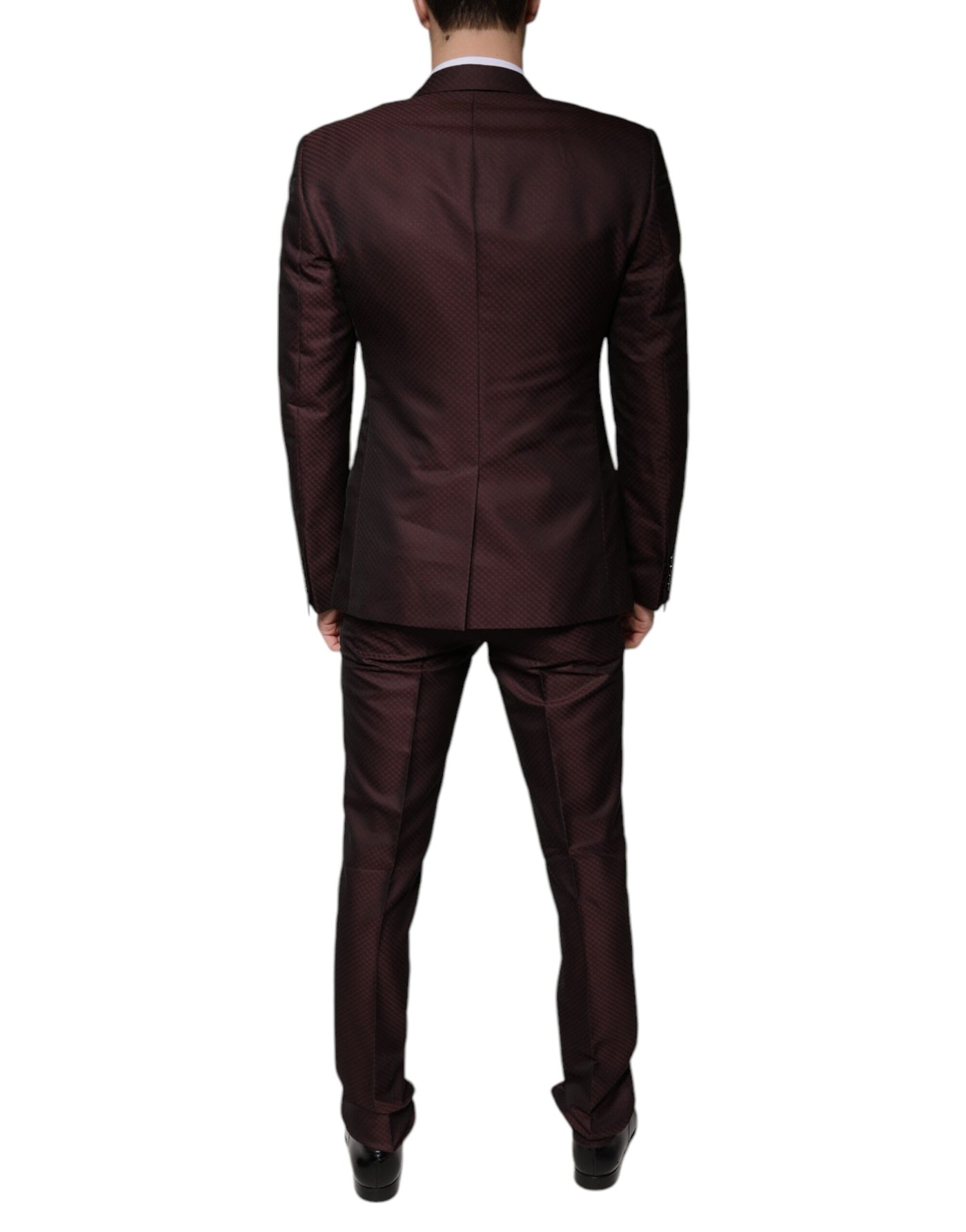 Costume habillé 2 pièces Dolce &amp; Gabbana Maroon Deck Card Crown