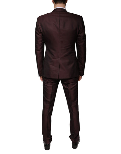 Costume habillé 2 pièces Dolce &amp; Gabbana Maroon Deck Card Crown