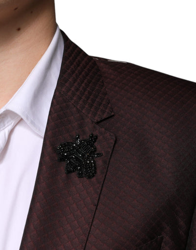 Costume habillé 2 pièces Dolce &amp; Gabbana Maroon Deck Card Crown