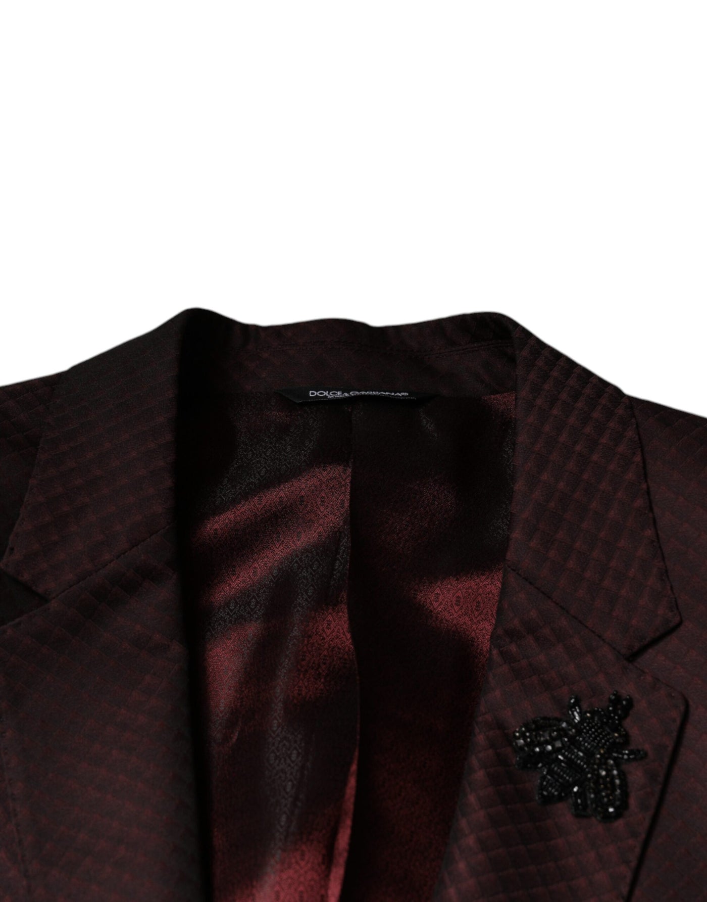 Costume habillé 2 pièces Dolce &amp; Gabbana Maroon Deck Card Crown
