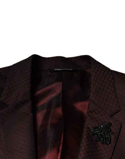 Costume habillé 2 pièces Dolce &amp; Gabbana Maroon Deck Card Crown