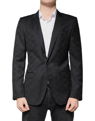 Blazer formel à simple boutonnage en laine noire Dolce &amp; Gabbana