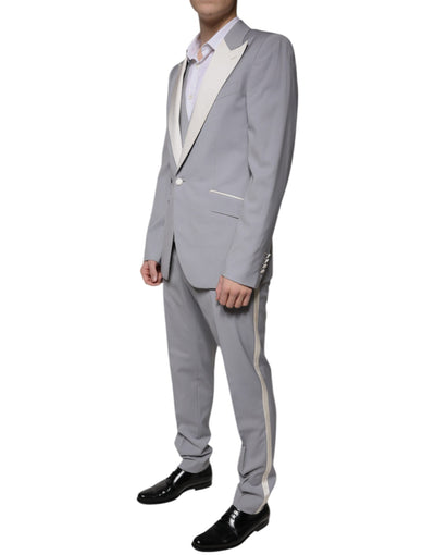 Costume 3 pièces slim fit en laine grise Dolce &amp; Gabbana