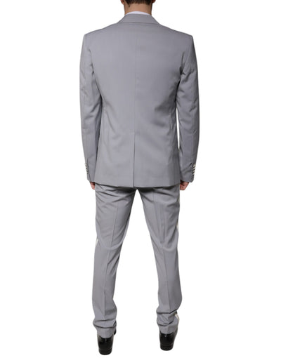 Costume 3 pièces slim fit en laine grise Dolce &amp; Gabbana