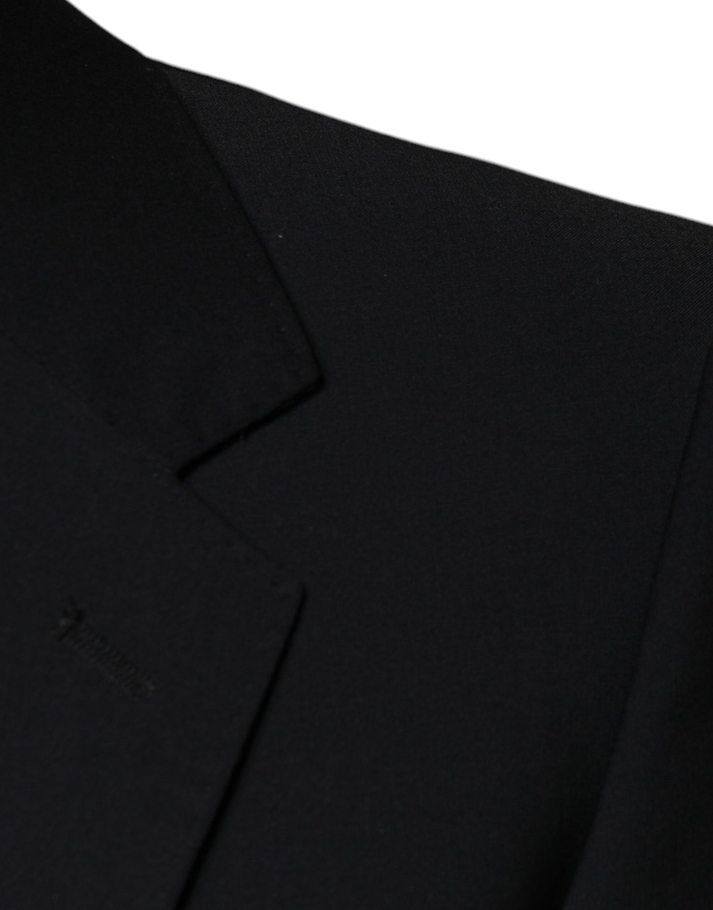 Costume 3 pièces slim fit en laine noire Dolce &amp; Gabbana pour homme