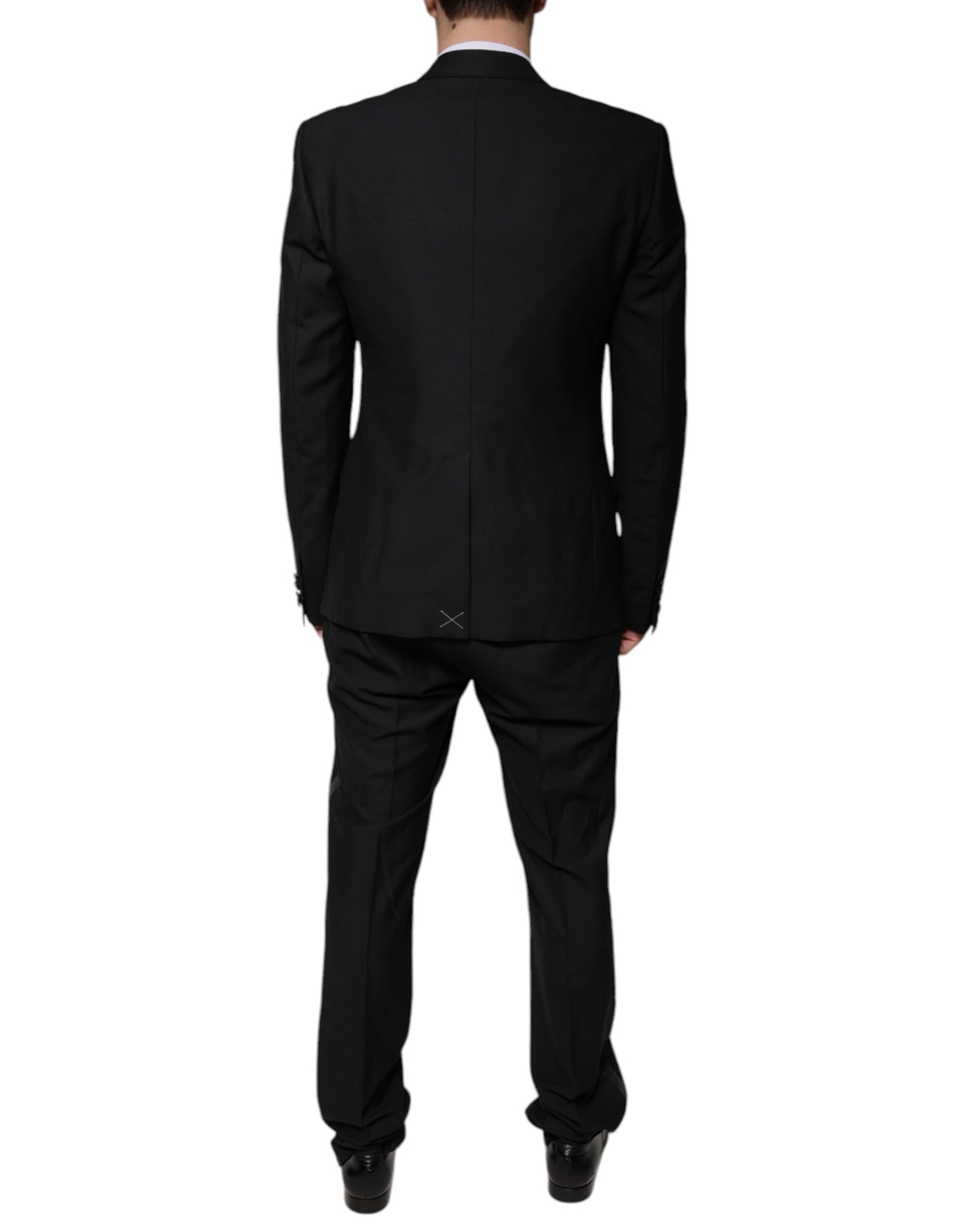 Costume 3 pièces slim fit en laine noire Dolce &amp; Gabbana