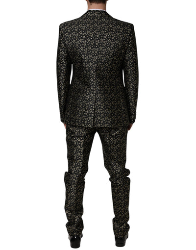 Costume 2 pièces Dolce &amp; Gabbana en jacquard à étoiles noires SICILIA