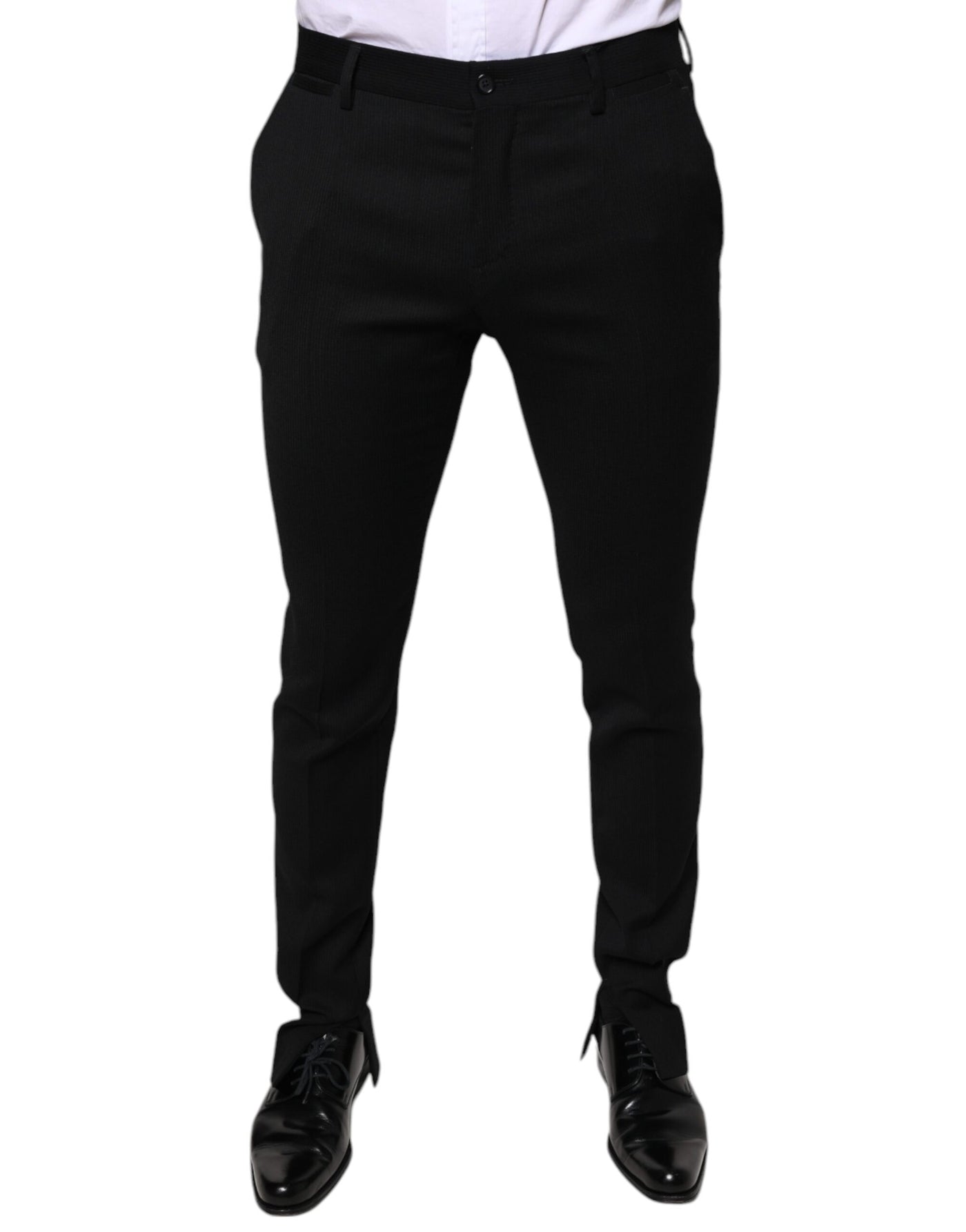 Pantalon de costume skinny en laine noire Dolce &amp; Gabbana