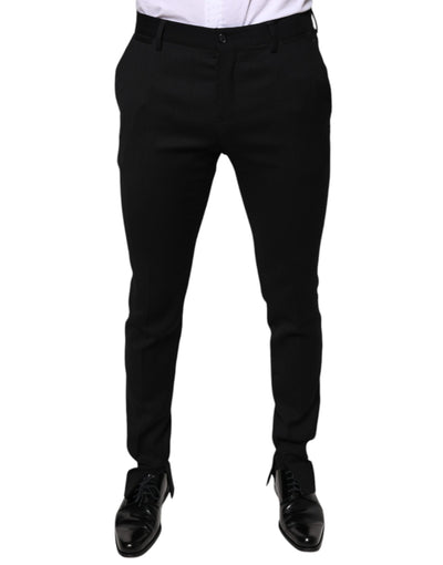 Pantalon de costume skinny en laine noire Dolce &amp; Gabbana