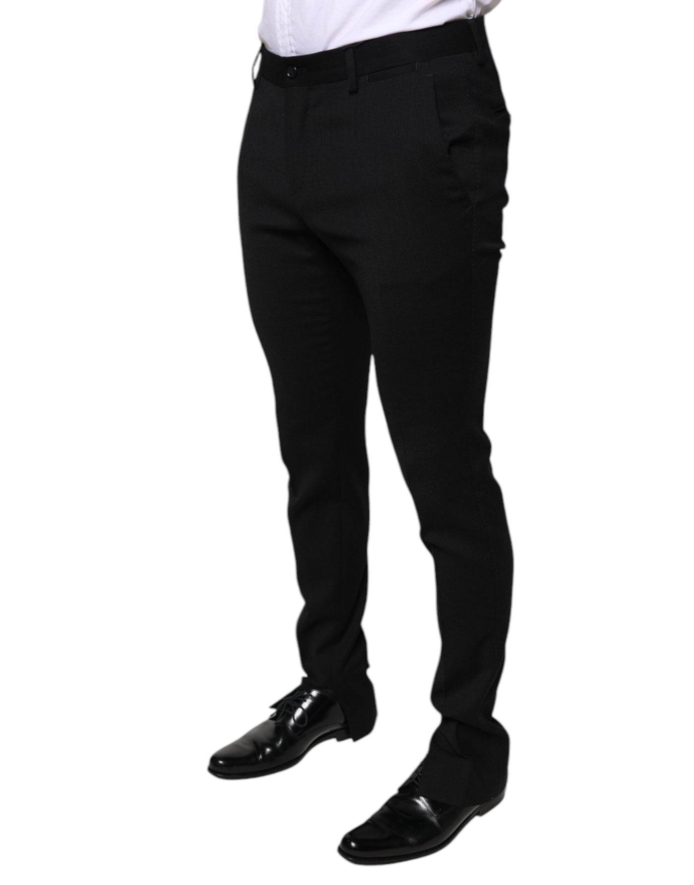 Pantalon de costume skinny en laine noire Dolce &amp; Gabbana