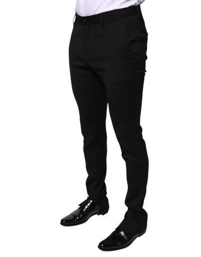 Pantalon de costume skinny en laine noire Dolce &amp; Gabbana