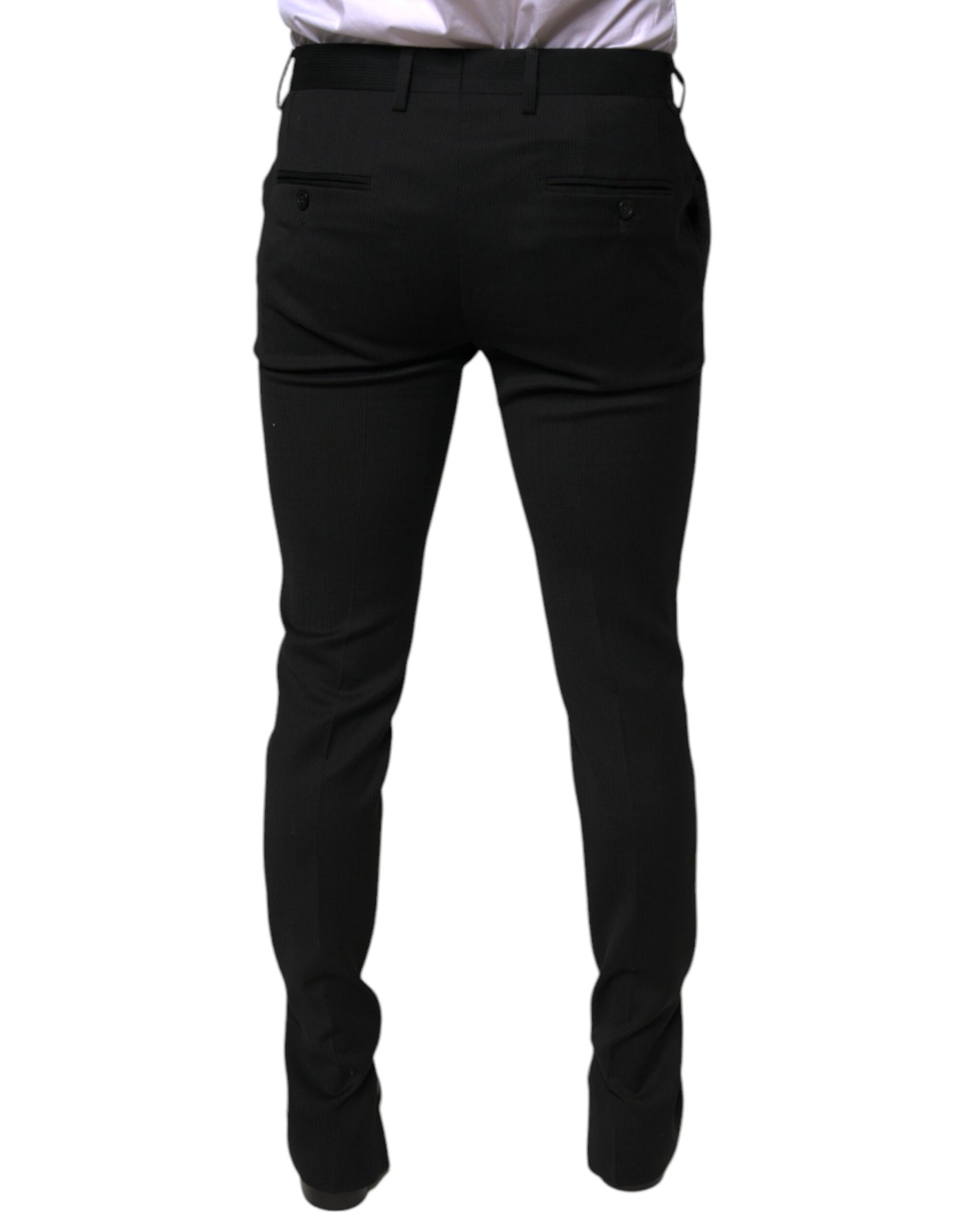 Pantalon de costume skinny en laine noire Dolce &amp; Gabbana