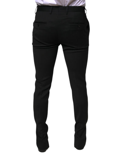 Pantalon de costume skinny en laine noire Dolce &amp; Gabbana
