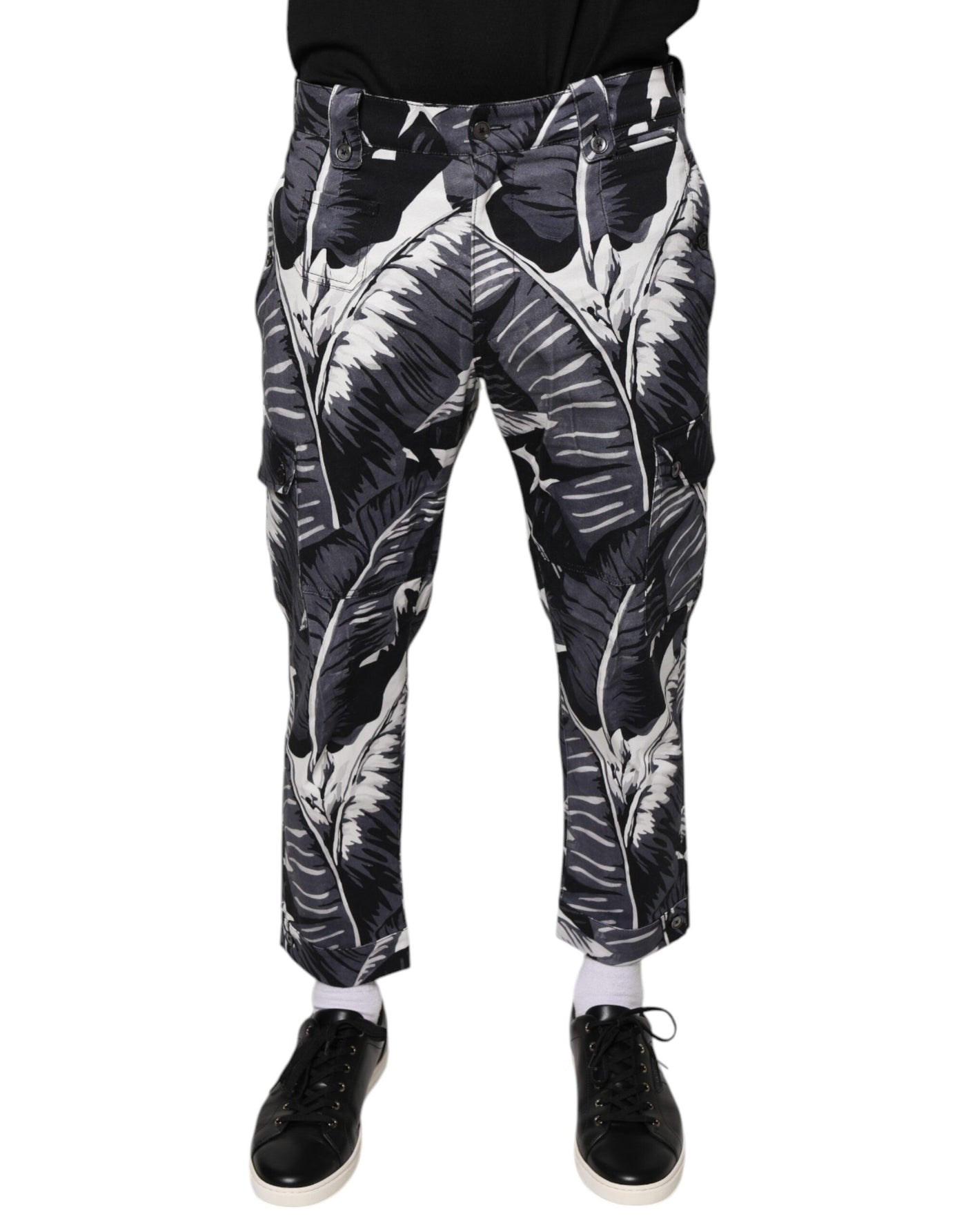 Dolce &amp; Gabbana Grijze Capribroek van Katoen met Bananenblad Stretch
