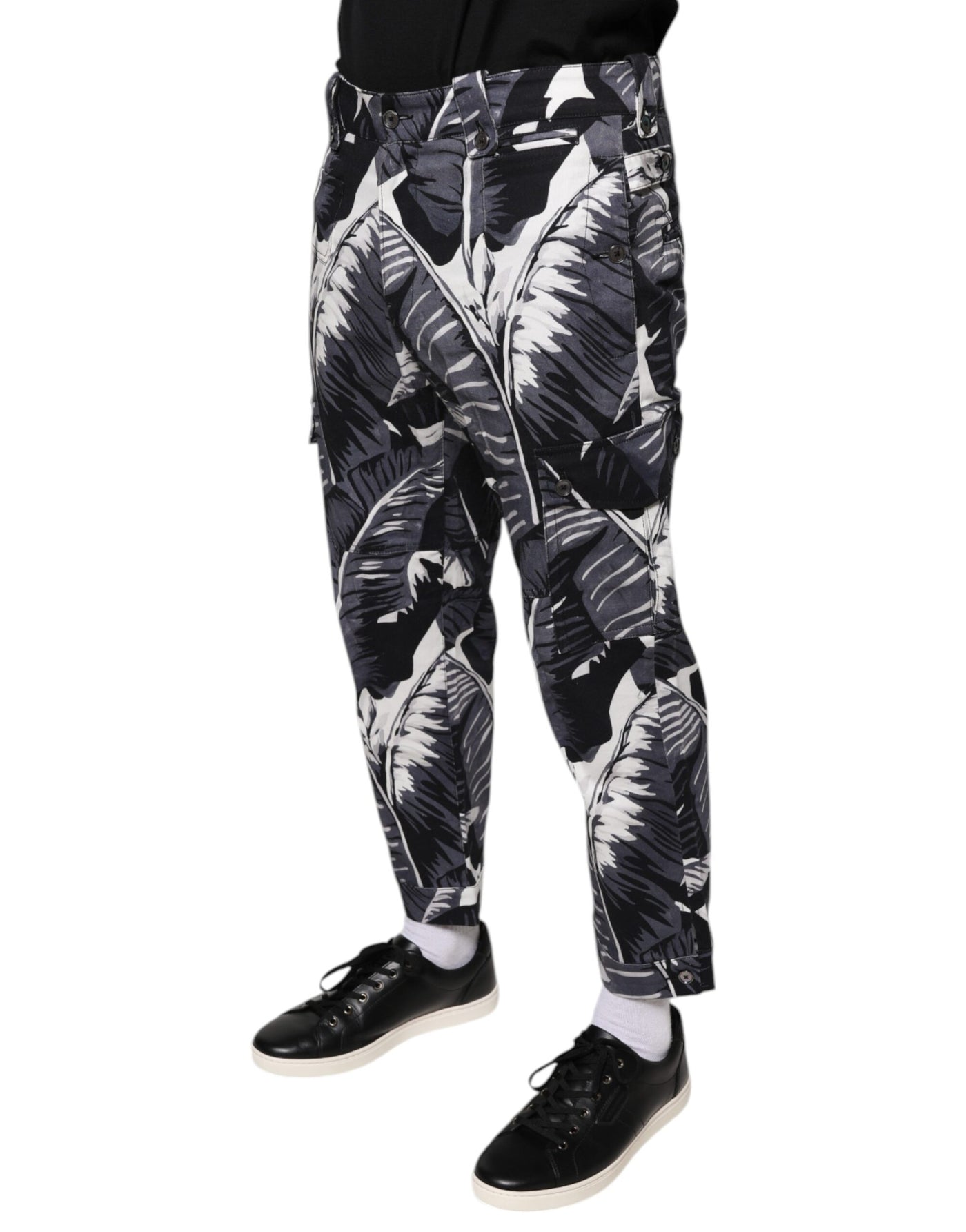 Dolce &amp; Gabbana Grijze Capribroek van Katoen met Bananenblad Stretch