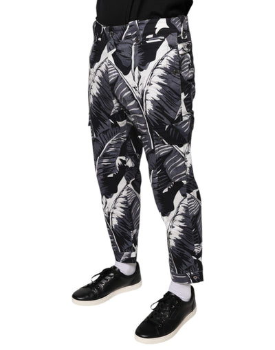 Dolce &amp; Gabbana Grijze Capribroek van Katoen met Bananenblad Stretch