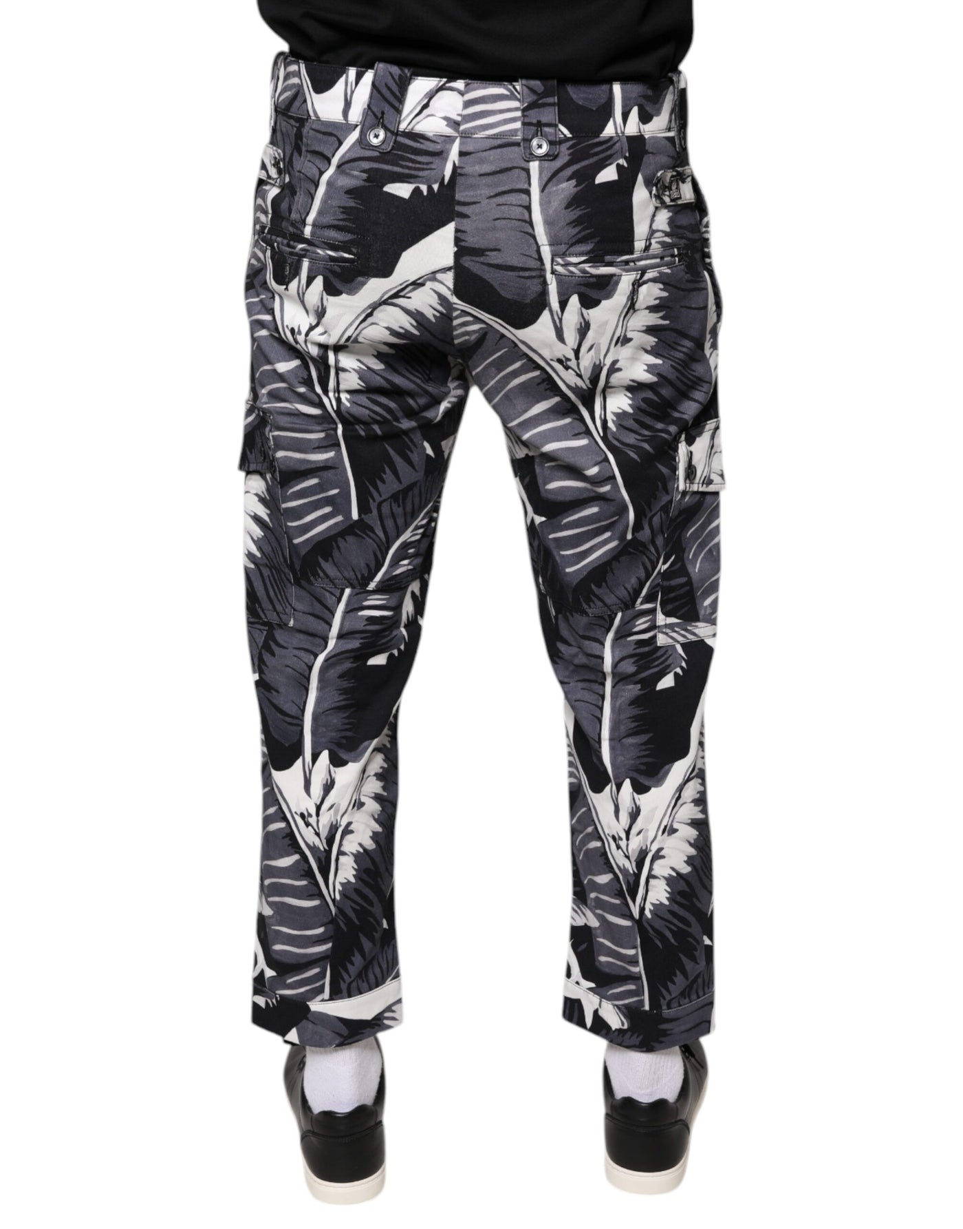 Dolce &amp; Gabbana Grijze Capribroek van Katoen met Bananenblad Stretch