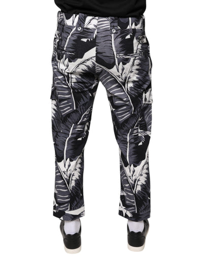 Dolce &amp; Gabbana Grijze Capribroek van Katoen met Bananenblad Stretch