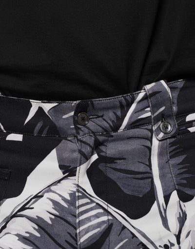 Dolce &amp; Gabbana Grijze Capribroek van Katoen met Bananenblad Stretch