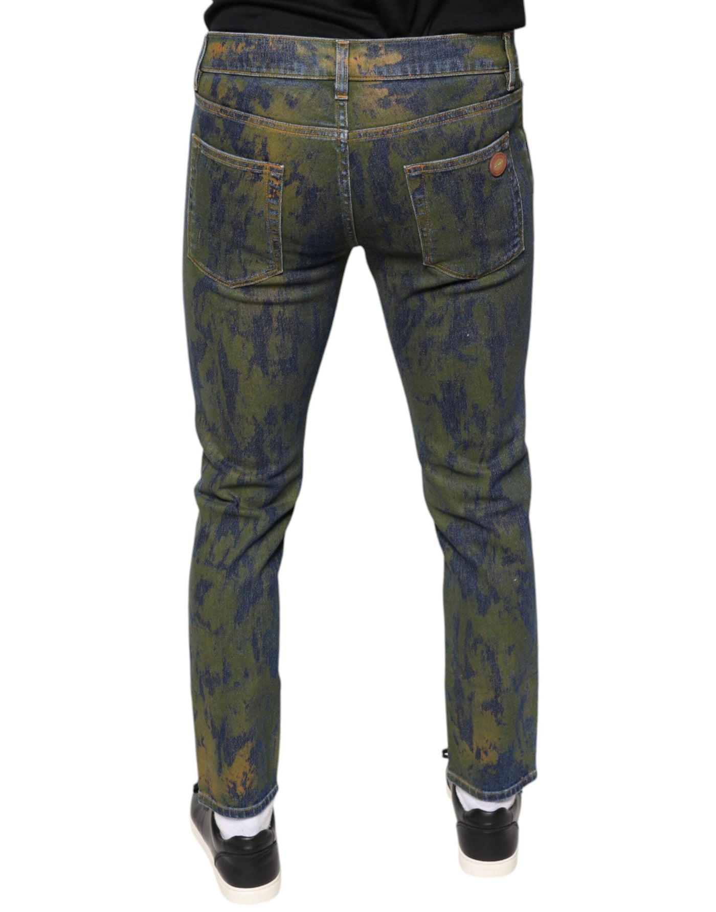 Dolce &amp; Gabbana Blue Cotton Dye Slim Fit Heren Denim Jeans