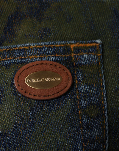 Dolce &amp; Gabbana Blue Cotton Dye Slim Fit Heren Denim Jeans