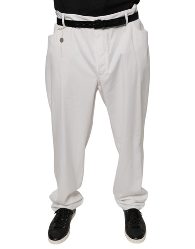 Brunello Cucinelli Witte Katoenen Herenkleding Broek met Toelopende Pijpen