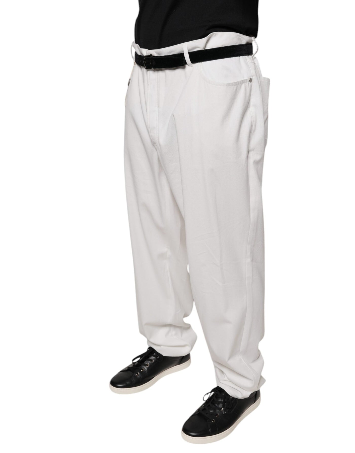 Brunello Cucinelli Witte Katoenen Herenkleding Broek met Toelopende Pijpen