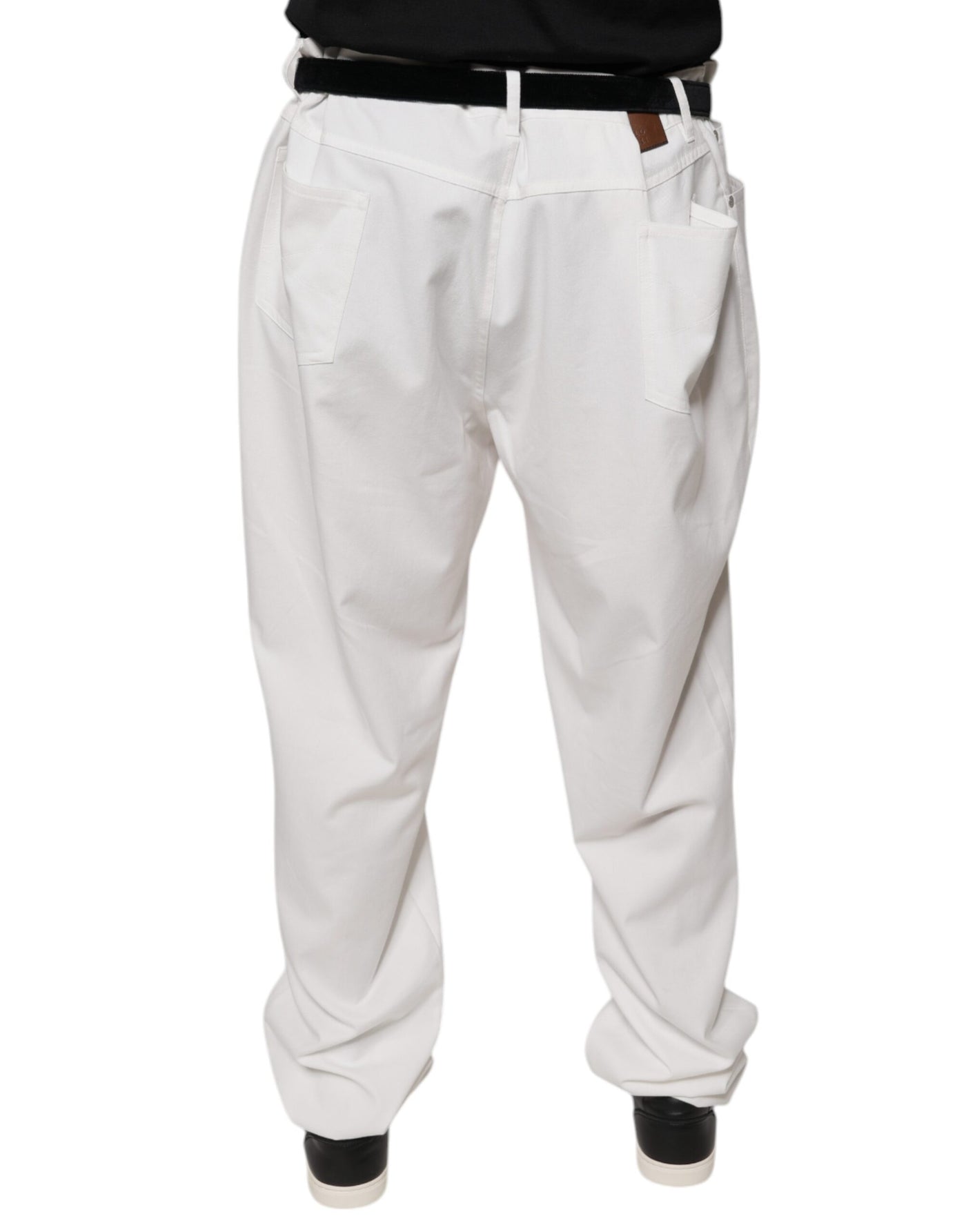 Brunello Cucinelli Witte Katoenen Herenkleding Broek met Toelopende Pijpen