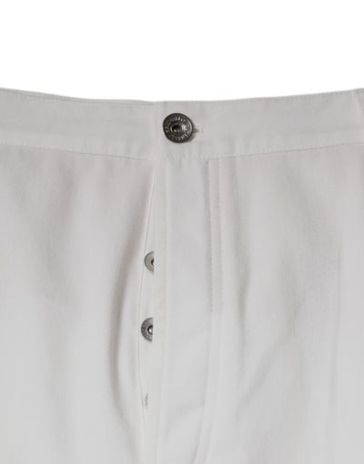 Brunello Cucinelli Witte Katoenen Herenkleding Broek met Toelopende Pijpen