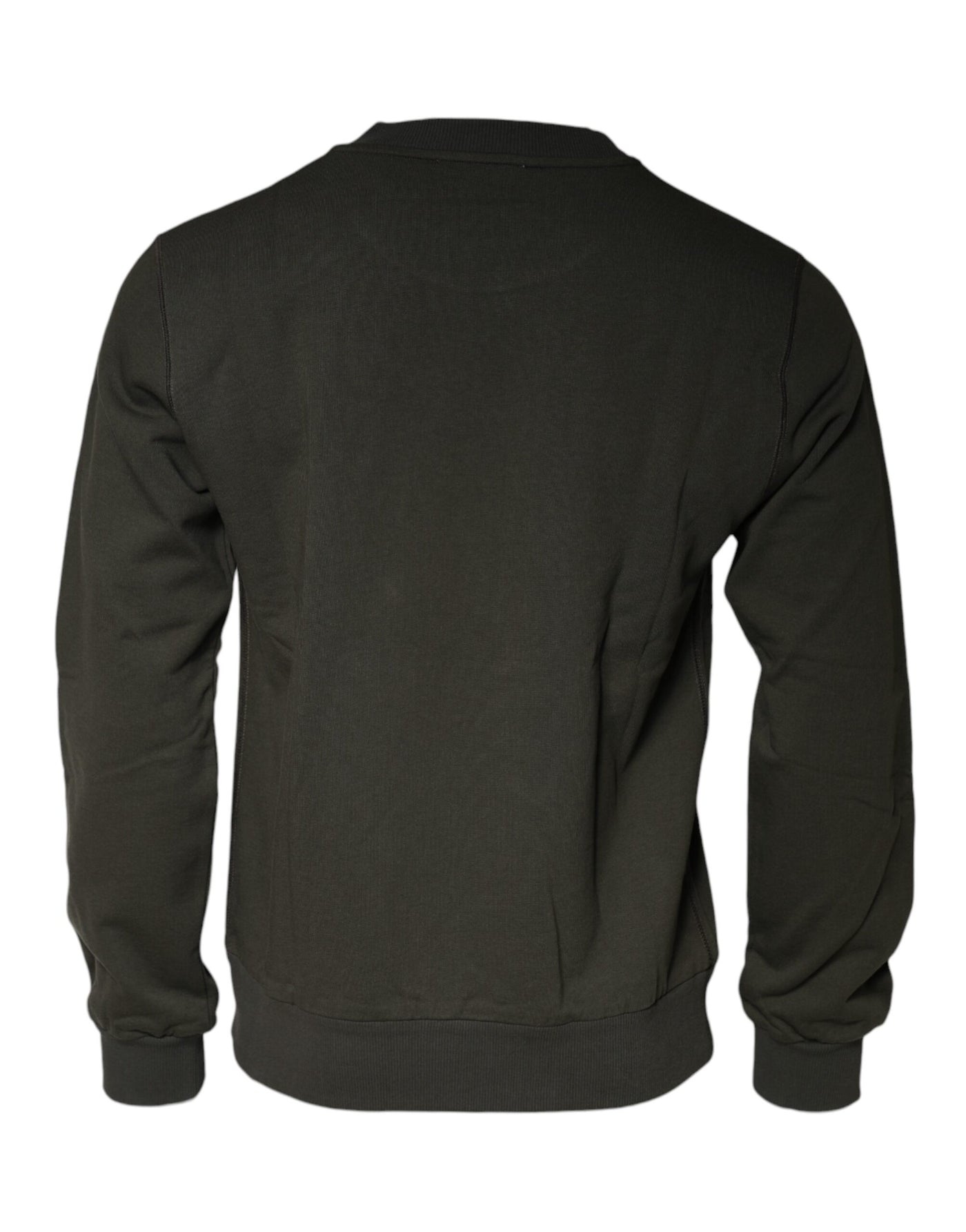 Dolce &amp; Gabbana Army Green Crown Cotton Sweatshirt Trui