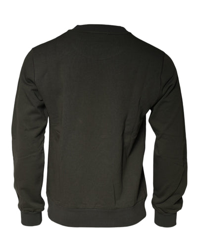 Dolce &amp; Gabbana Army Green Crown Cotton Sweatshirt Trui