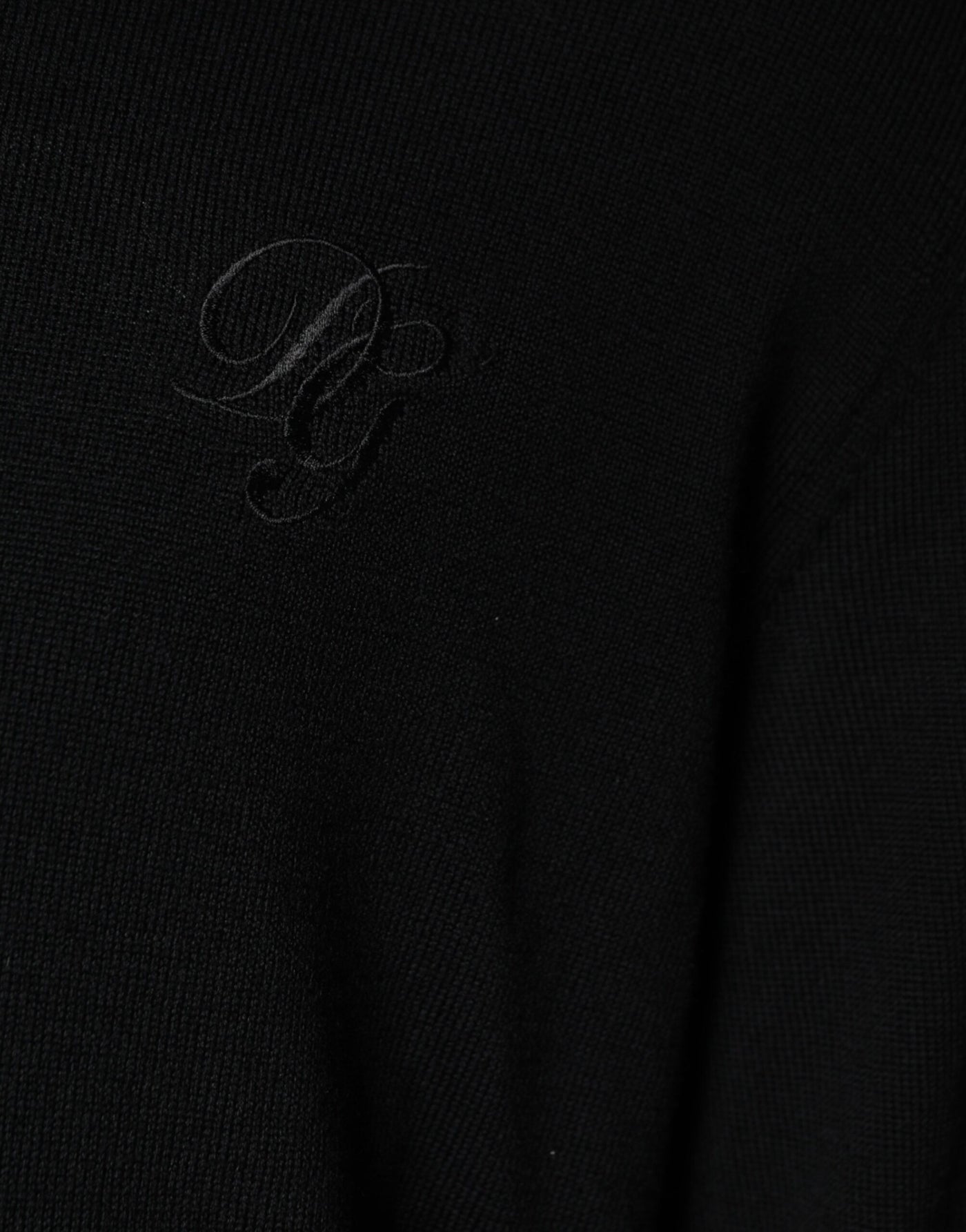 Dolce &amp; Gabbana Zwarte Wollen Gebreide Trui met Ronde Hals