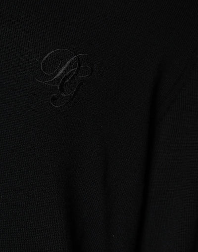 Dolce &amp; Gabbana Zwarte Wollen Gebreide Trui met Ronde Hals