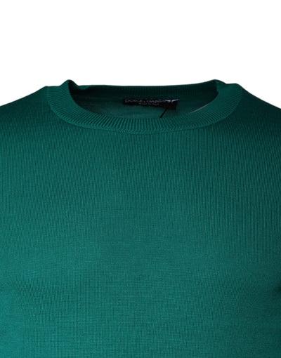 Pull ras du cou en laine verte Dolce &amp; Gabbana