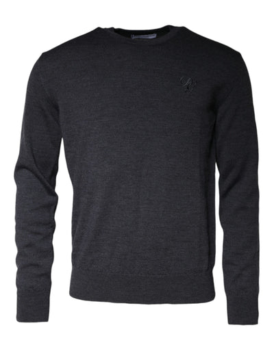 Pull ras du cou en laine gris foncé Dolce &amp; Gabbana