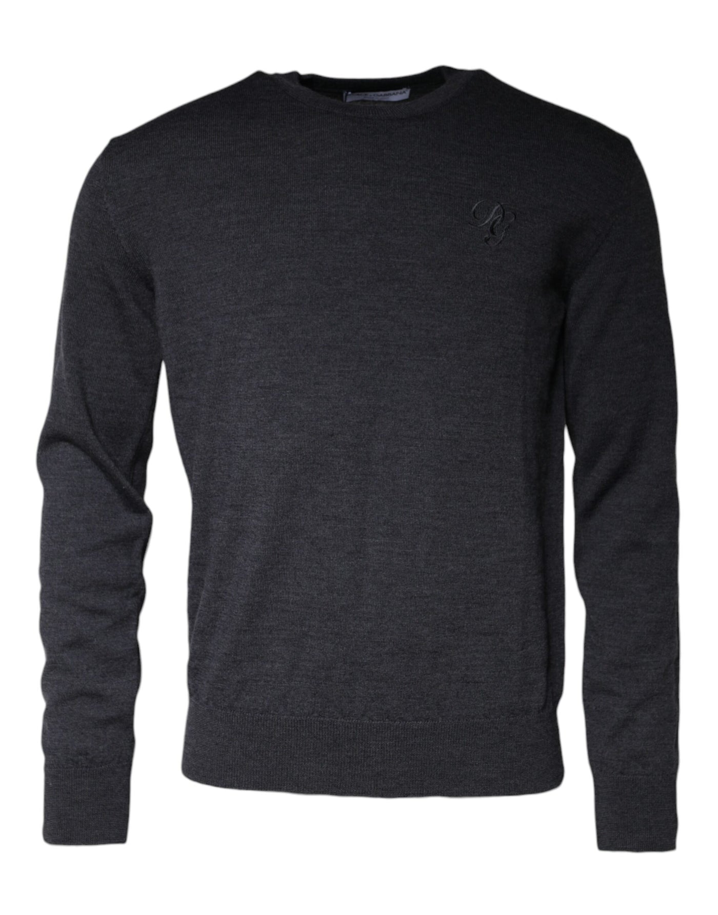 Pull ras du cou en laine gris foncé Dolce &amp; Gabbana