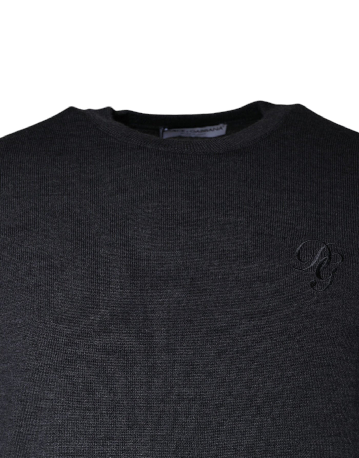 Pull ras du cou en laine gris foncé Dolce &amp; Gabbana