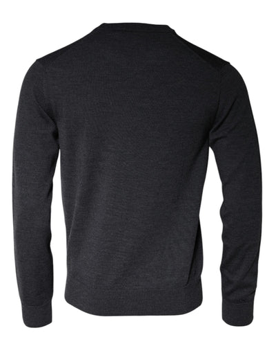 Pull ras du cou en laine gris foncé Dolce &amp; Gabbana