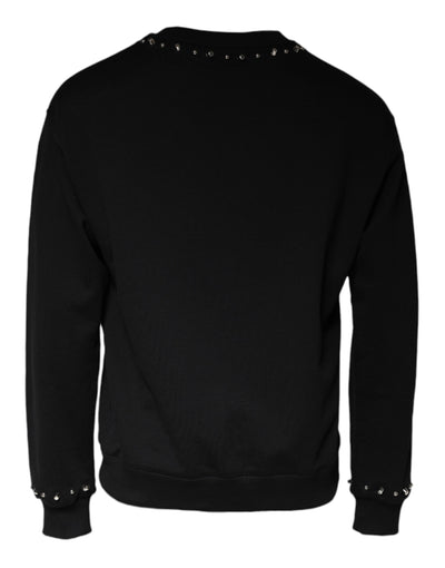 Pull-over à logo clouté noir Dolce &amp; Gabbana