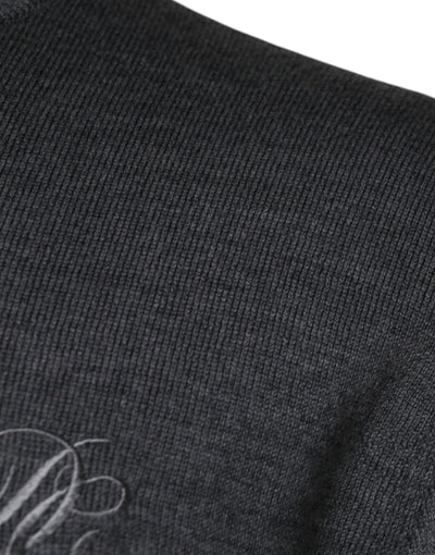 Pull ras du cou en laine gris foncé Dolce &amp; Gabbana