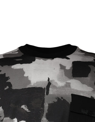 Dolce &amp; Gabbana Multicolor Camouflage Katoenen T-shirt met Ronde Hals