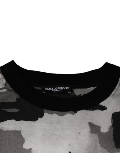 Dolce &amp; Gabbana Multicolor Camouflage Katoenen T-shirt met Ronde Hals