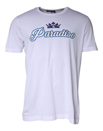 Dolce &amp; Gabbana Wit Paradiso Katoenen T-shirt met Korte Mouwen